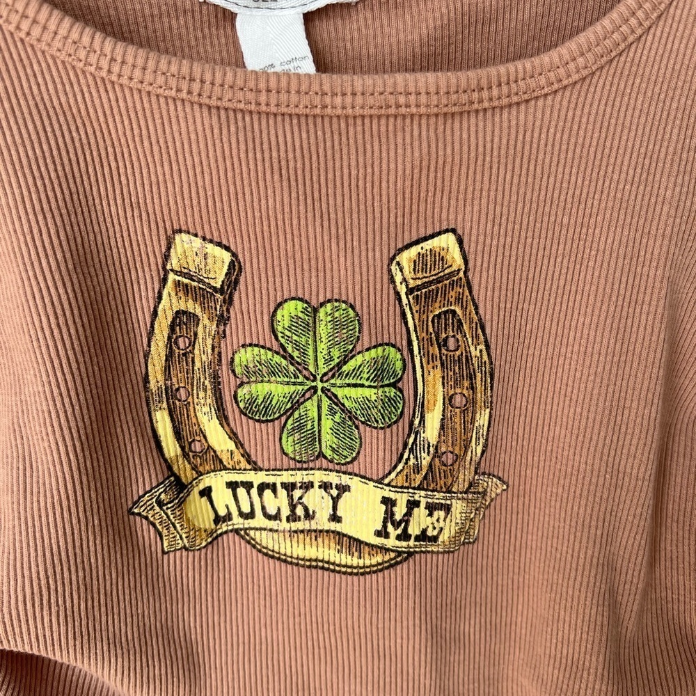 Full Tilt Lucky Me Women's Tan Tank Top Ruched Size M Western Festival - Picture 2 of 6